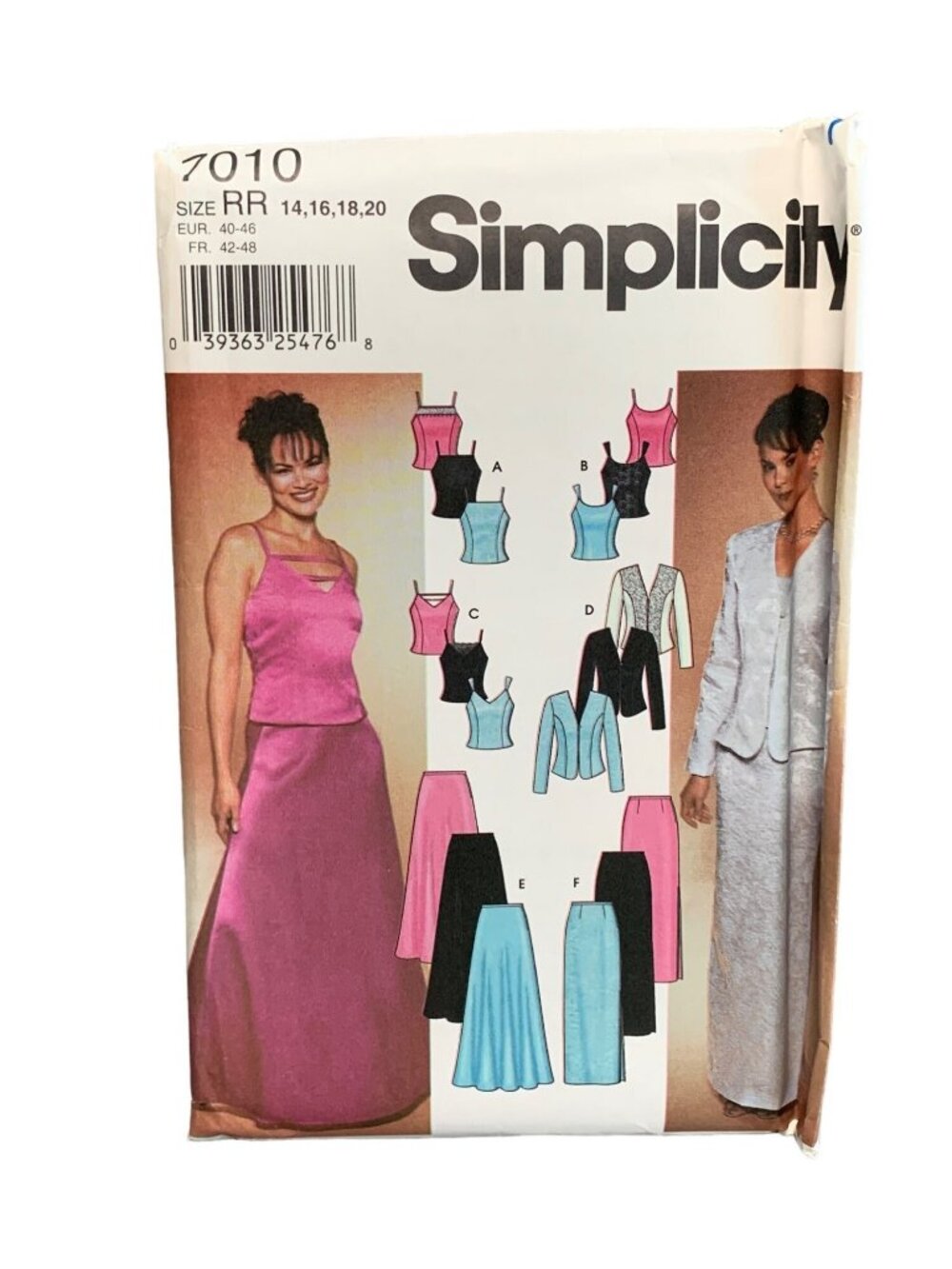 Simplicity 7010 Misses Dress Shirt Skirt Sewing Pattern Size 14-16-18-20 Uncut